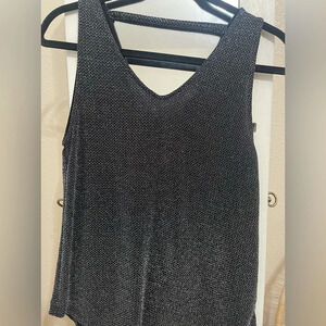 3x$25 Elodia Metallic shimmer Black Stretch Sleeveless top